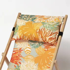 Appuie-têtes en toile motif Dalhia Bleu pour Chilienne - ZéphyrAndCo