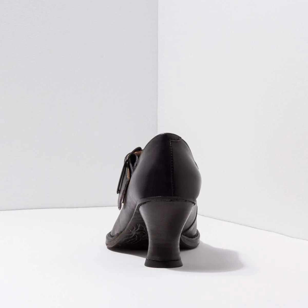 Babies à talon en cuir - Noir