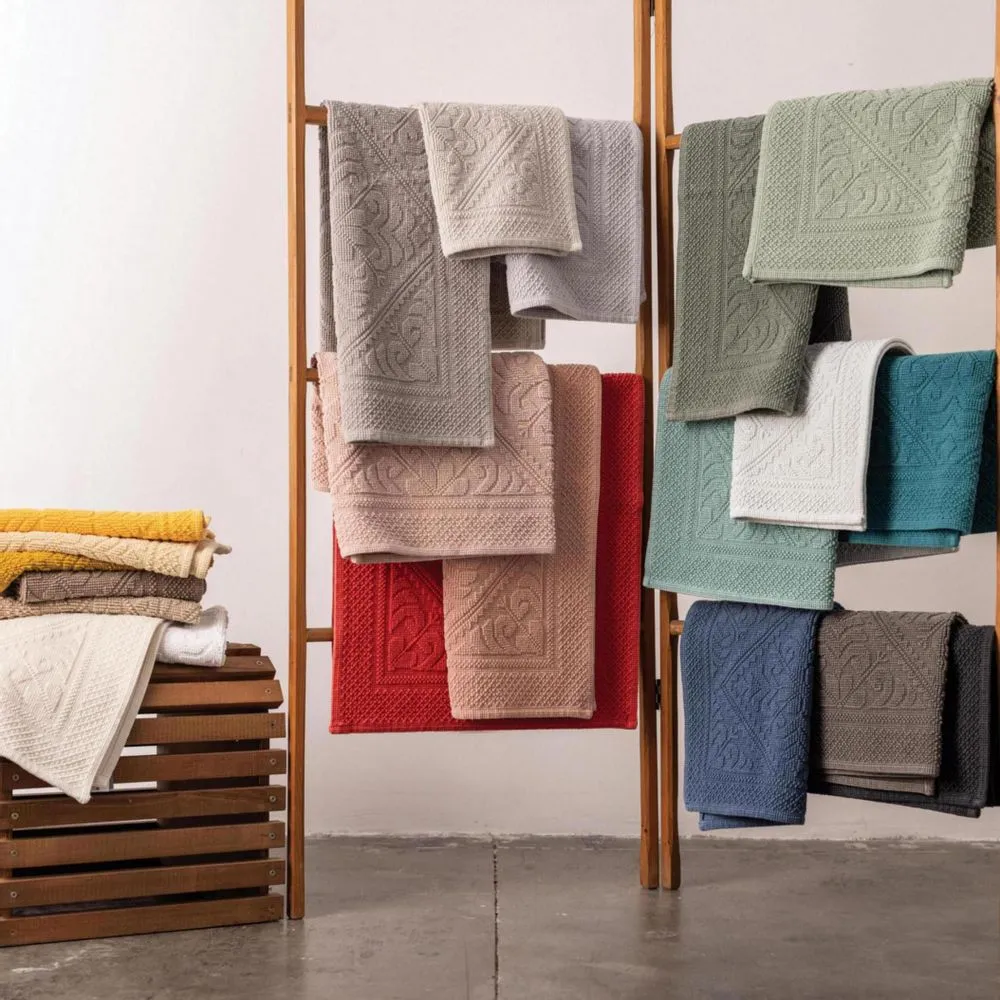Bath mat stonewashed enzo argile 54 x 64
