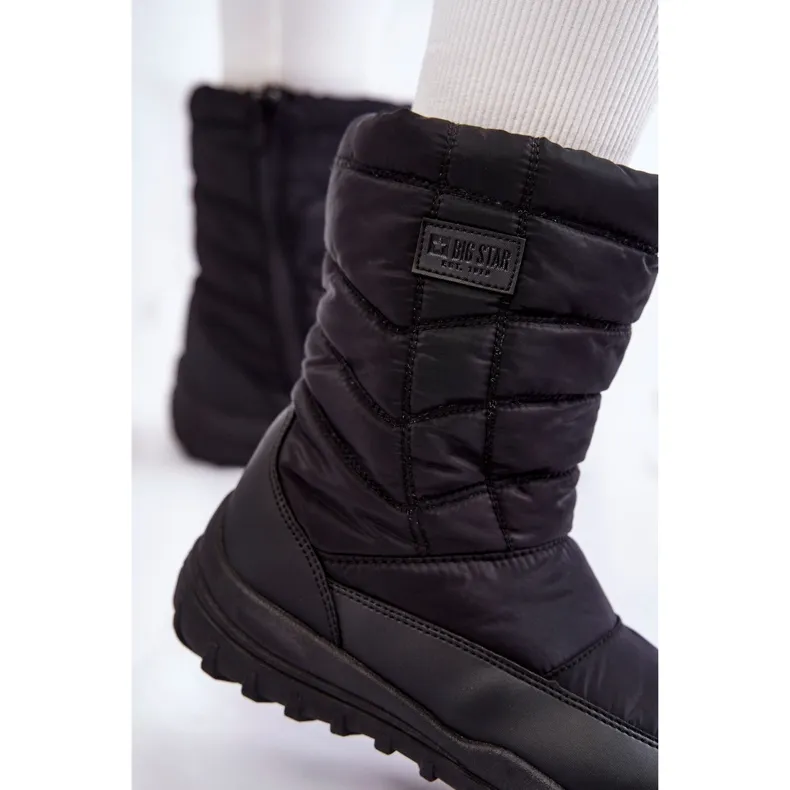 Bottes de neige hautes chaudes pour femmes Big Star KK274599 Noir le noir
