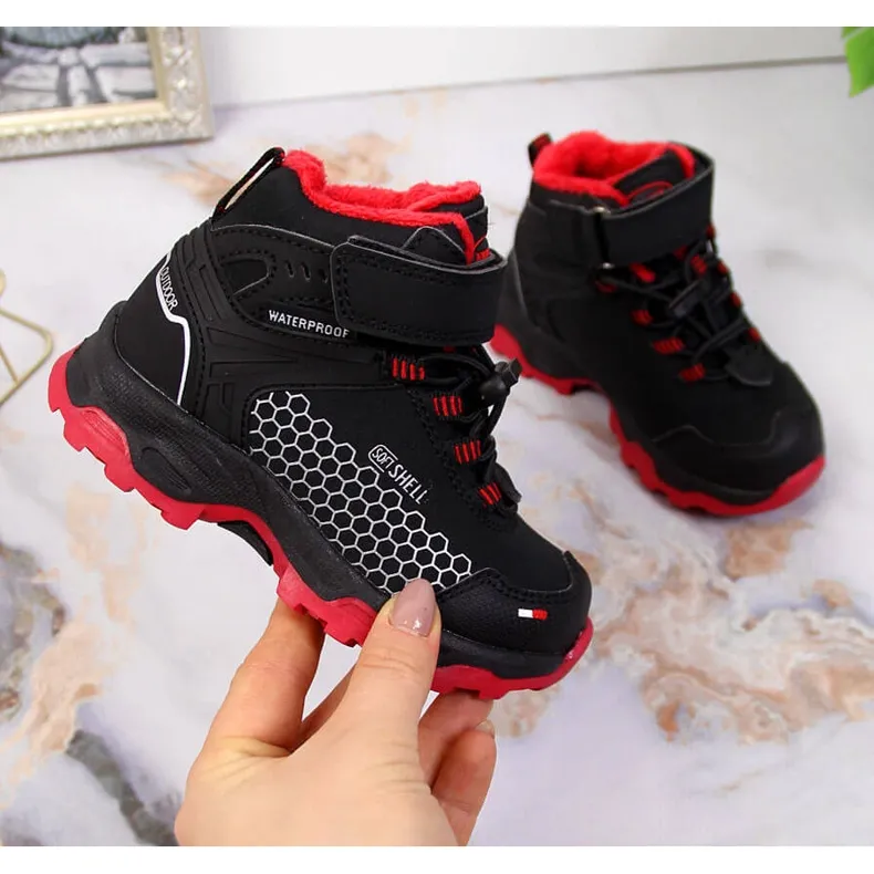 Bottes de neige pour enfants imperméables noires American Club le noir