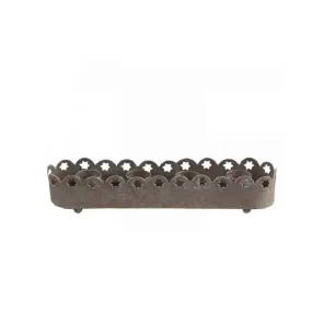 Bougeoir en laiton bord dentelle (20,5cm de long) 