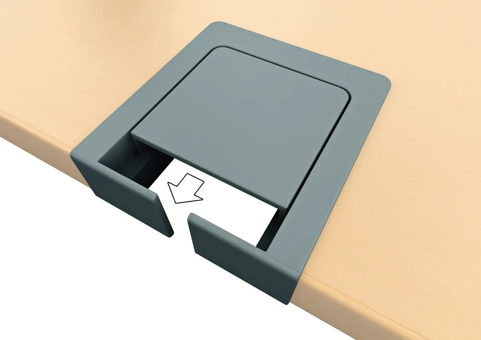 Bureau ergonomique compact 90° asymétrique Fusion - l. 170 x l. 120 x pr. 80-66 cm - 4 pieds 