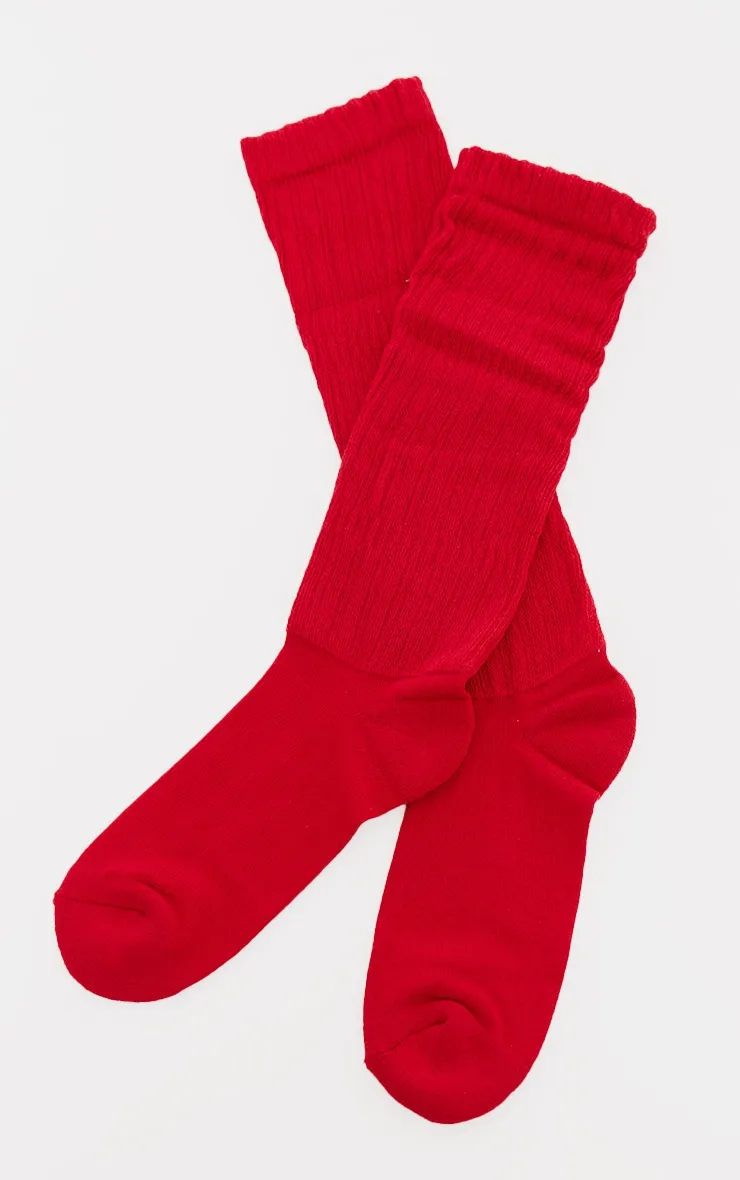 Chaussettes oversize rouges