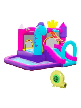 Château gonflable enfant - gonfleur, sac de transport - Oxford multicolore - Rose