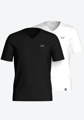 Coffret de 2 t-shirts basiques slim Homme noir et blanc GIFT  White/black