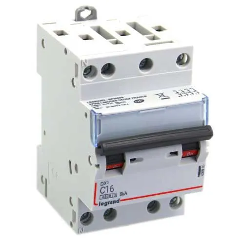 Disjoncteur tétrapolaire LEGRAND 16A courbe C DX3 - 406908