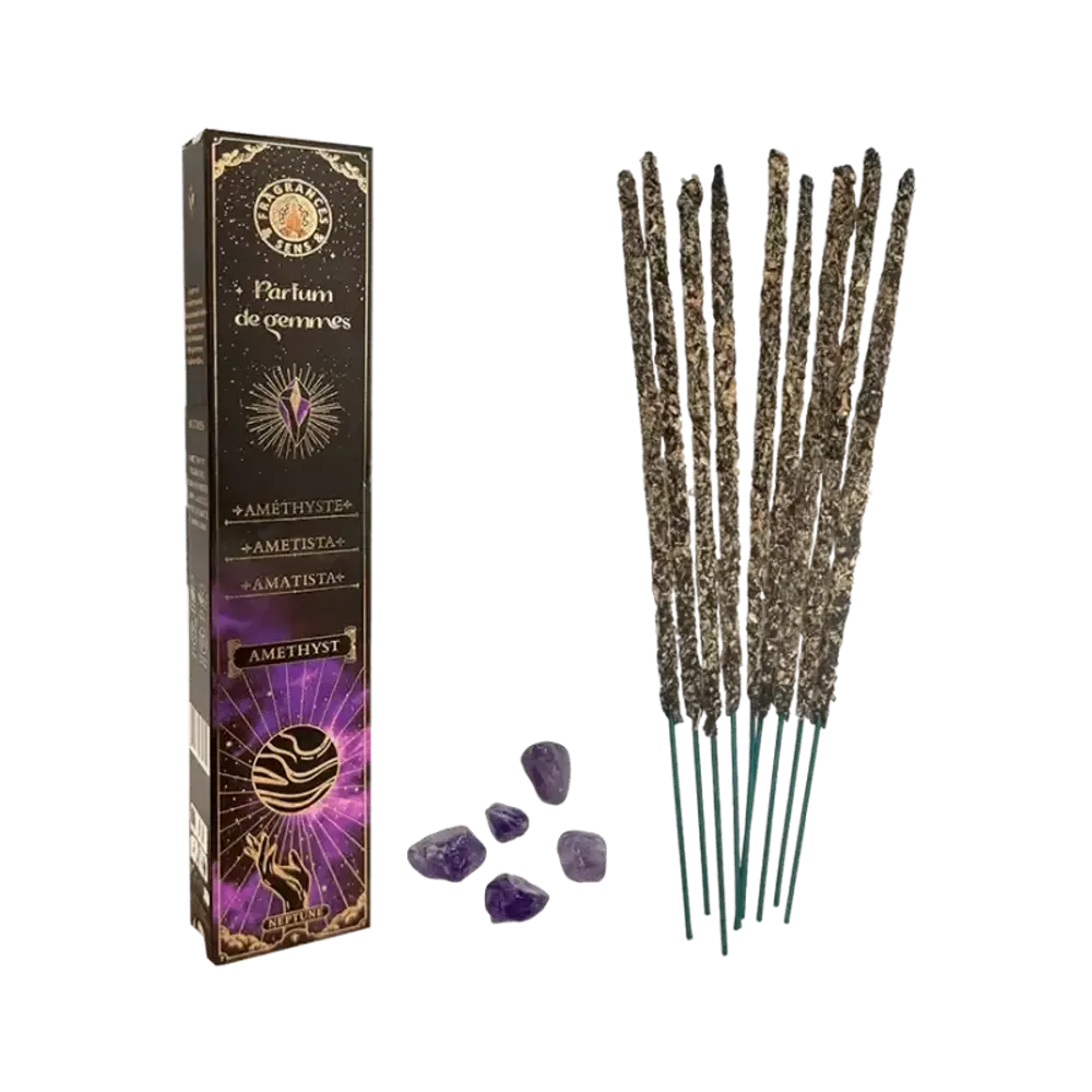 Encens fragrances & sens parfum de gemmes améthyste smudge stick 20g