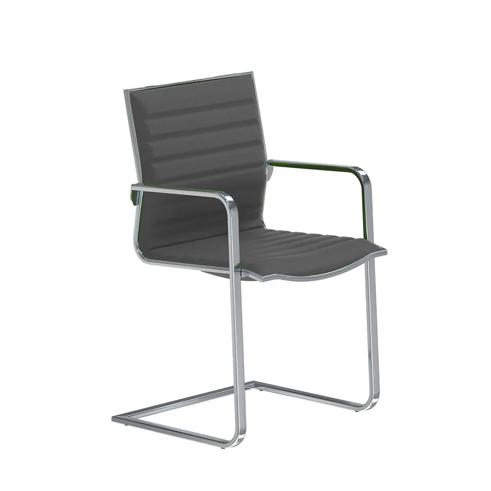 Fauteuil visiteur luge Lira - tissu - accoudoirs fixes et piétement chromé 