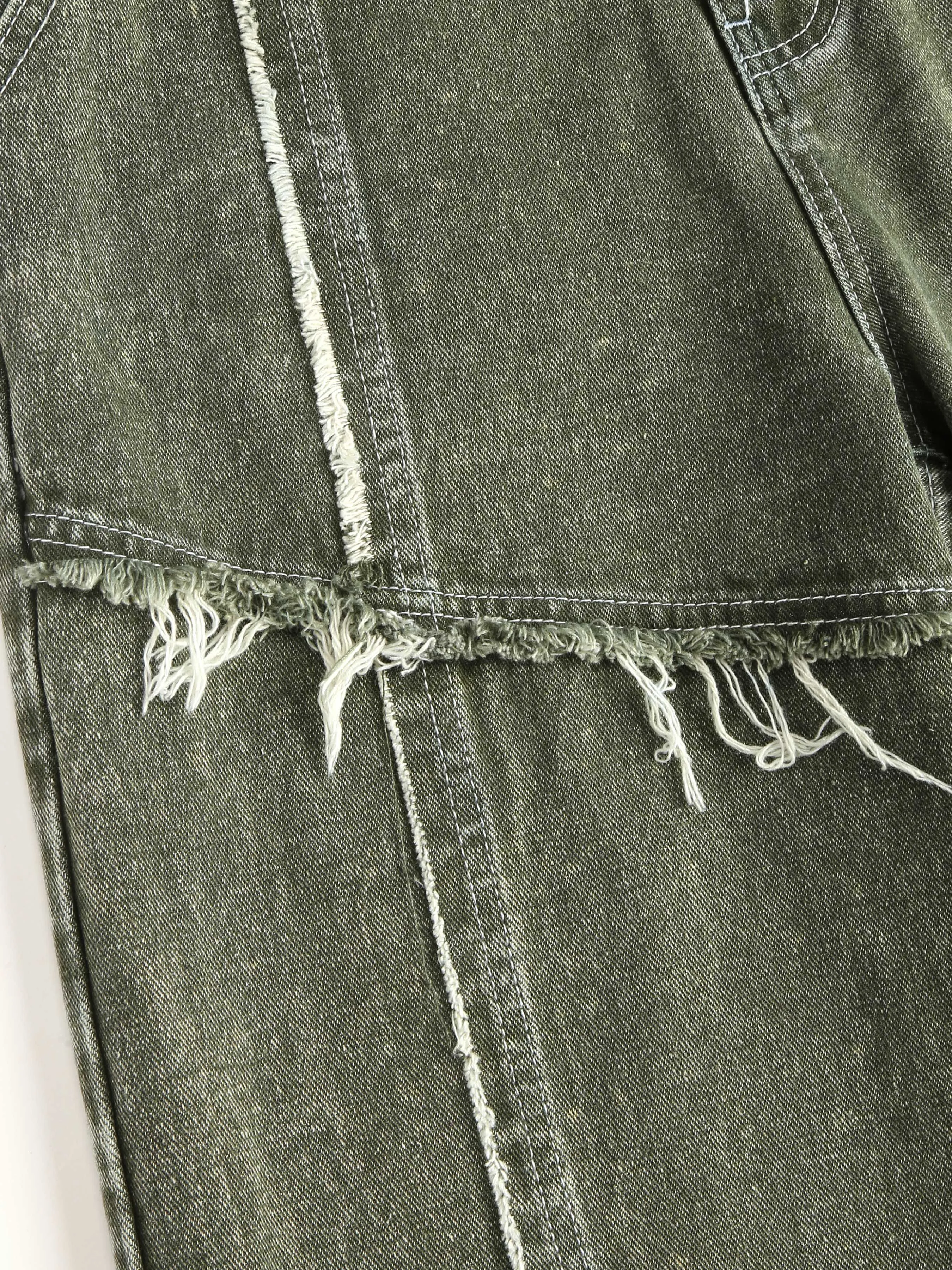  Jeans larges et baggy taille basse en denim uni