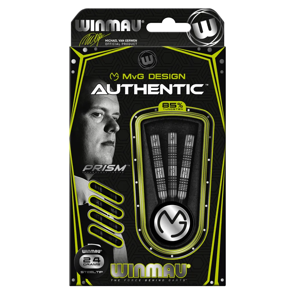 Jeu acier Winmau MvG Authentic 85% tgs 24g – France Pool Shop
