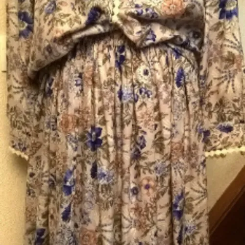 Jupe et chemisier femme en coton, viscose imprimé et dentelle de coton crème, cadeau femme, vêtements