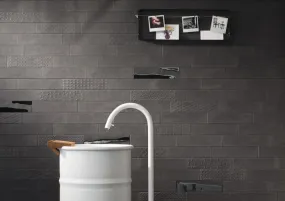 Leonardo District Nero Semi-glossy 7,5x30 cm DSTR 73N | Revêtement mural imitation métal 