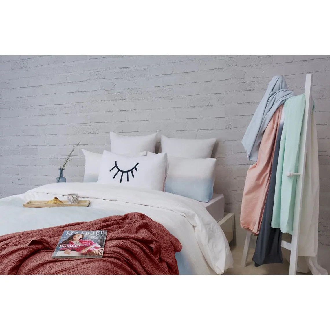Les basiques - Plaid en coton brique | Plaid 3 SUISSES