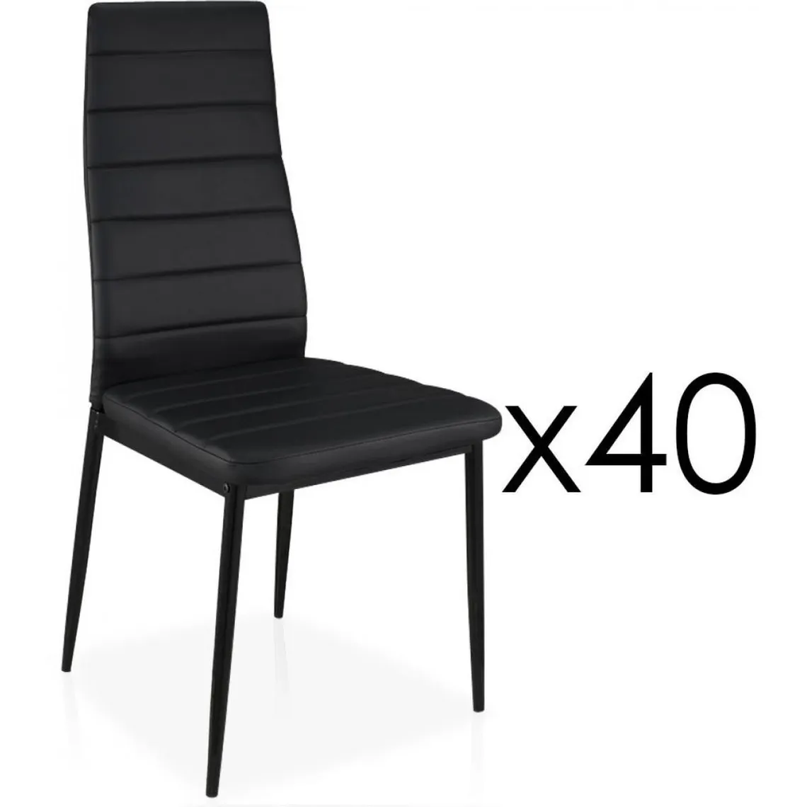 Lot de 40 Chaises Design Simili Cuir Noir HOUSTON | 3 Suisses