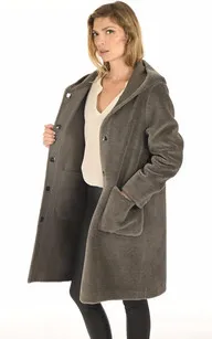 Manteau laine Angelique réversible gris Oakwood - La Canadienne - Manteaux et 7/8 Textile Gris