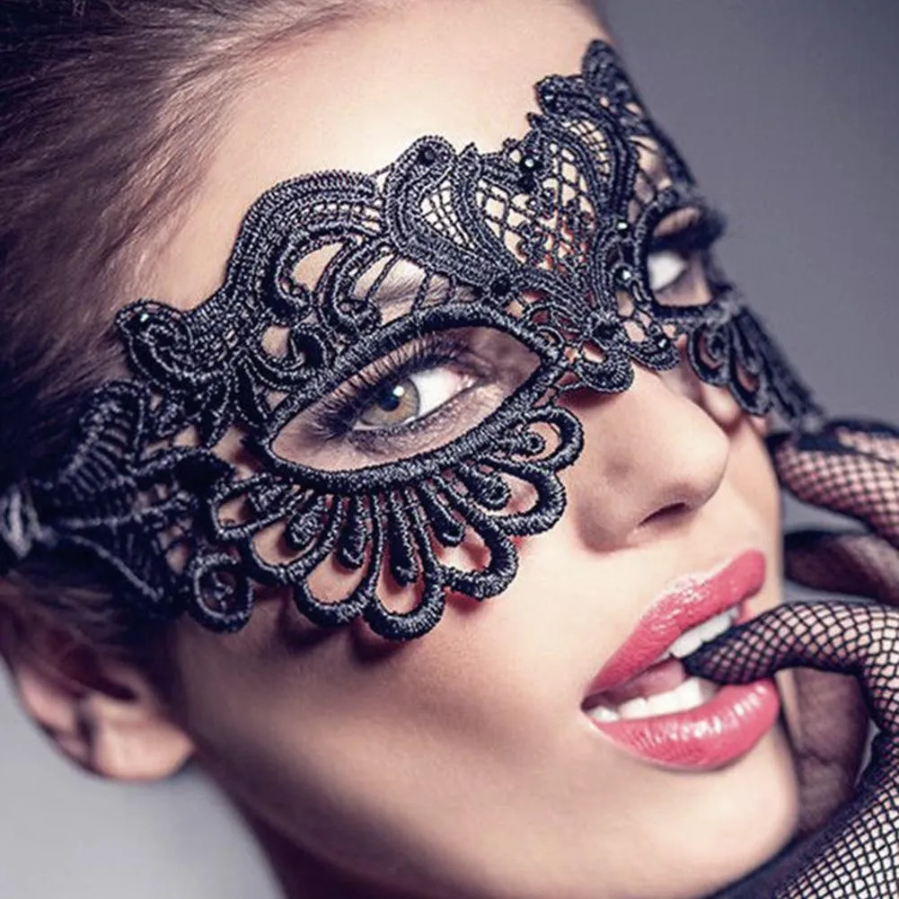 Masque facial en dentelle ajourée pour femmes, accessoires de fête de bal, Costume de princesse 
