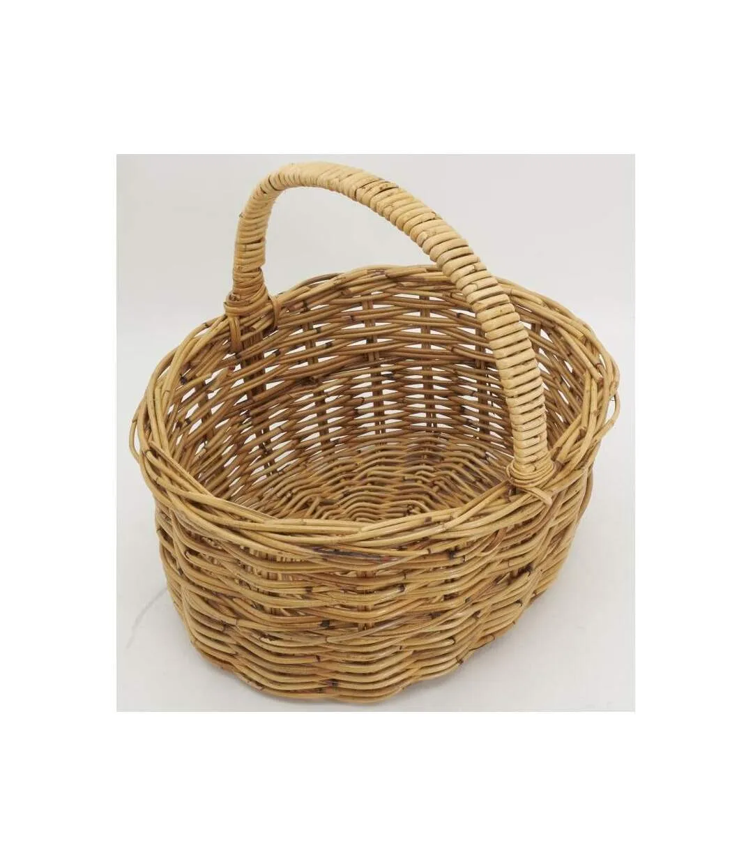 Panier ovale en poelet marron