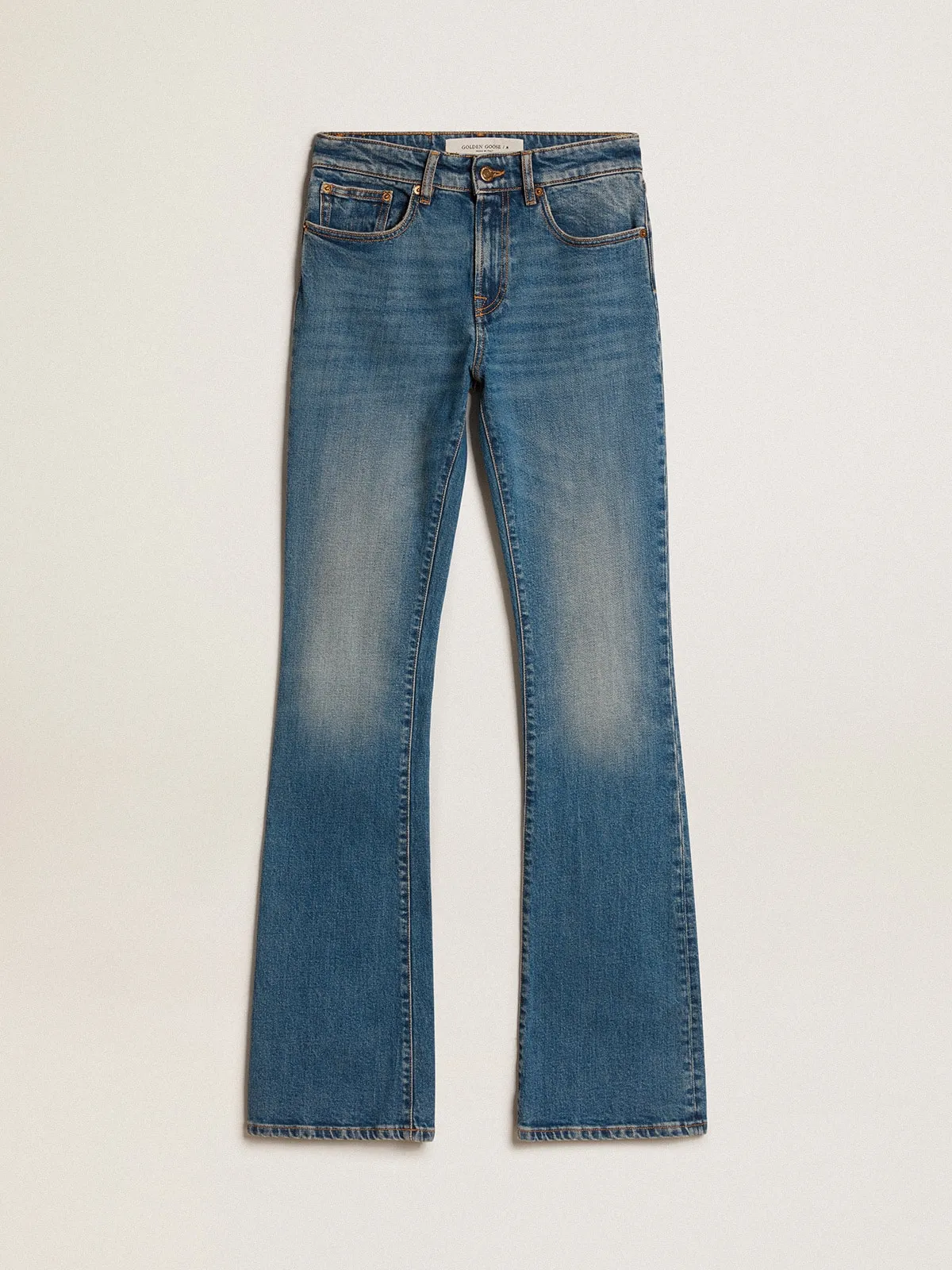 Pantalon bleu denim en tissu élastique | Golden Goose