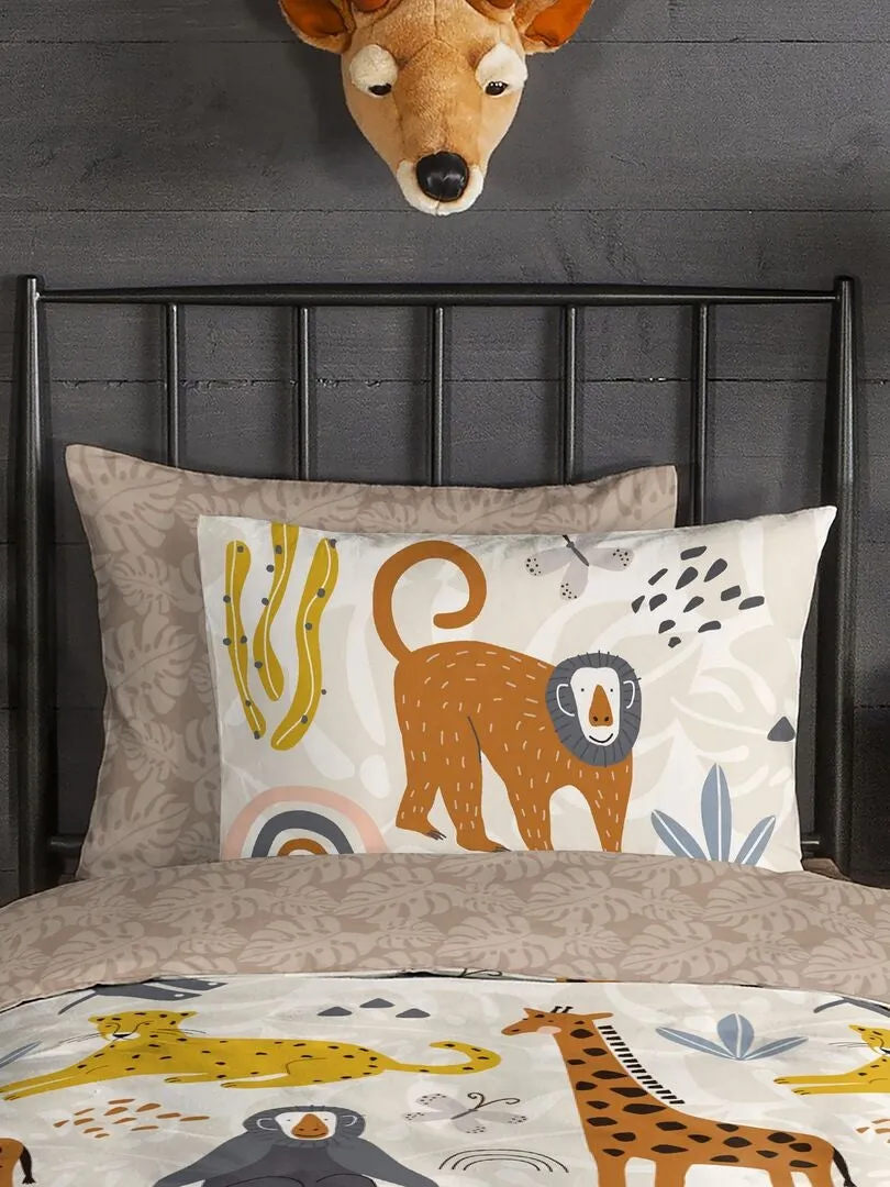Parure de lit animaux - 1 personne - Beige