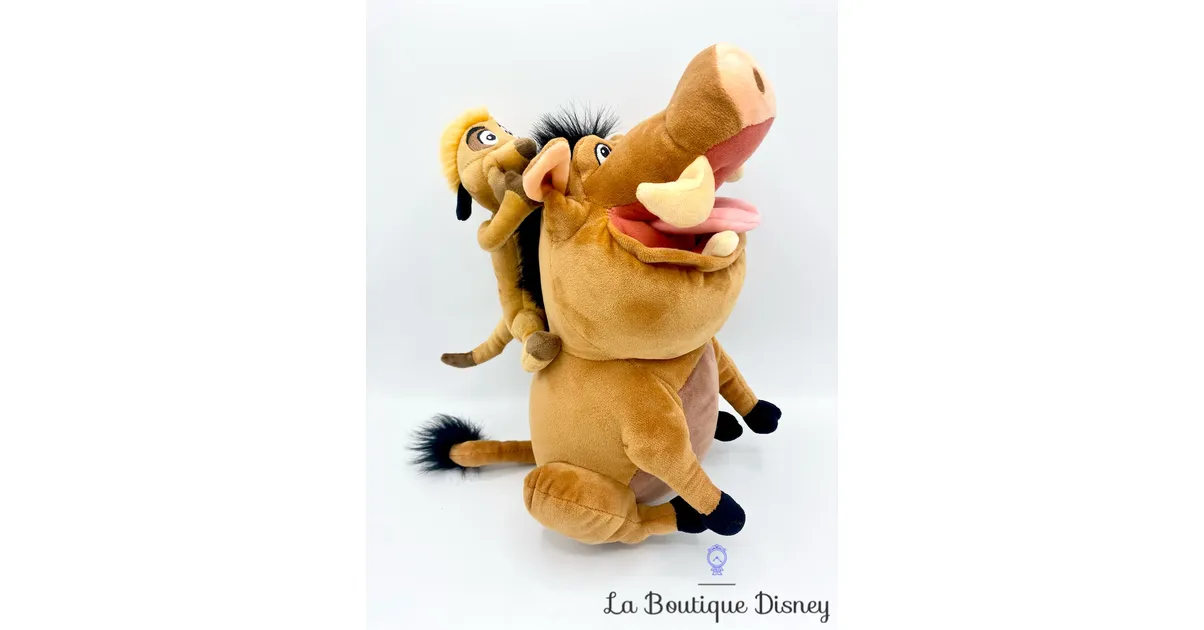 Peluche Timon dos Pumbaa Le roi lion Disney Parks suricate phacochère marron 32 cm