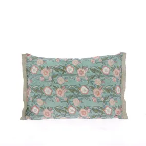 Pensee eté  housse de coussin 35x50 cm pensees coton celadon