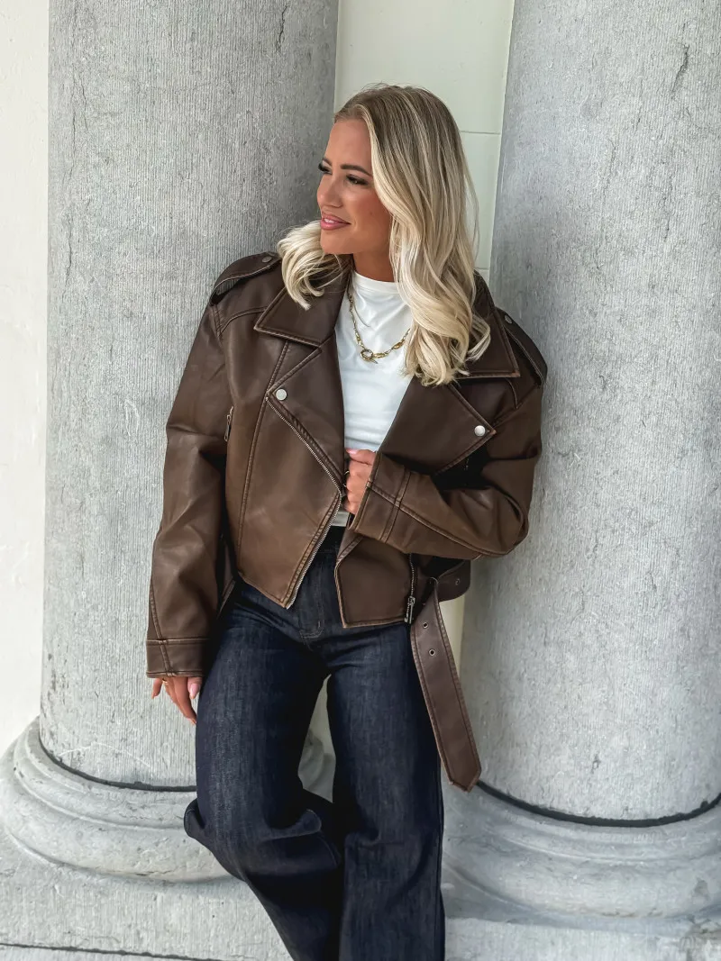 Perfecto simili cuir Jennyfer - Marron