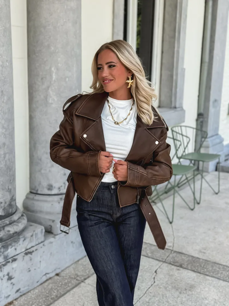 Perfecto simili cuir Jennyfer - Marron