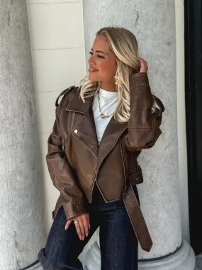 Perfecto simili cuir Jennyfer - Marron