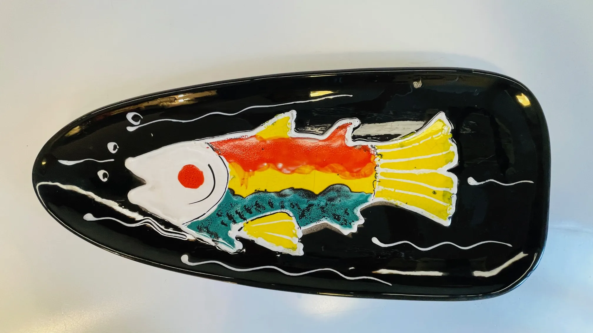 PLAT à Poissons faïencerie de Niderviller France VINTAGE 