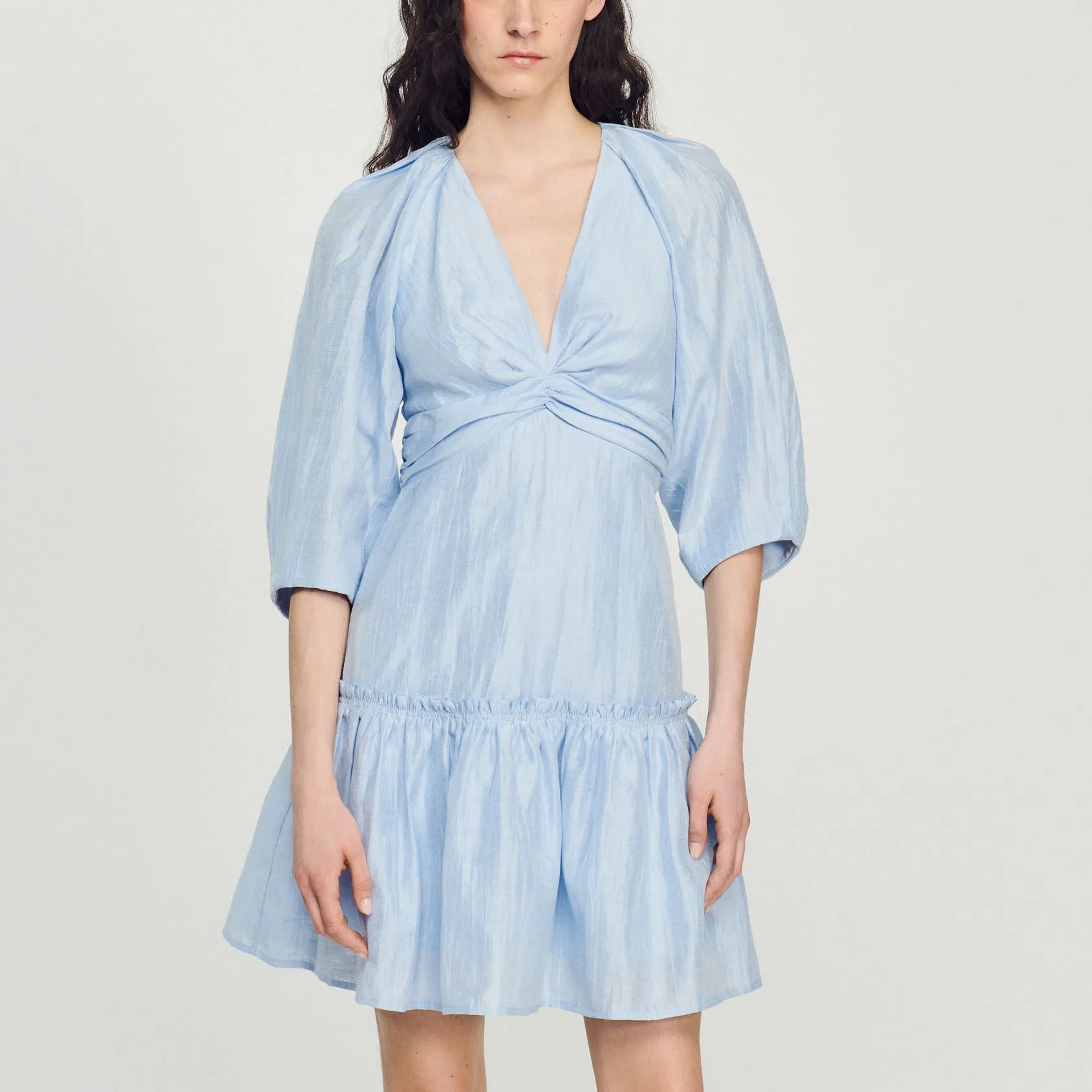 Robe courte froncée