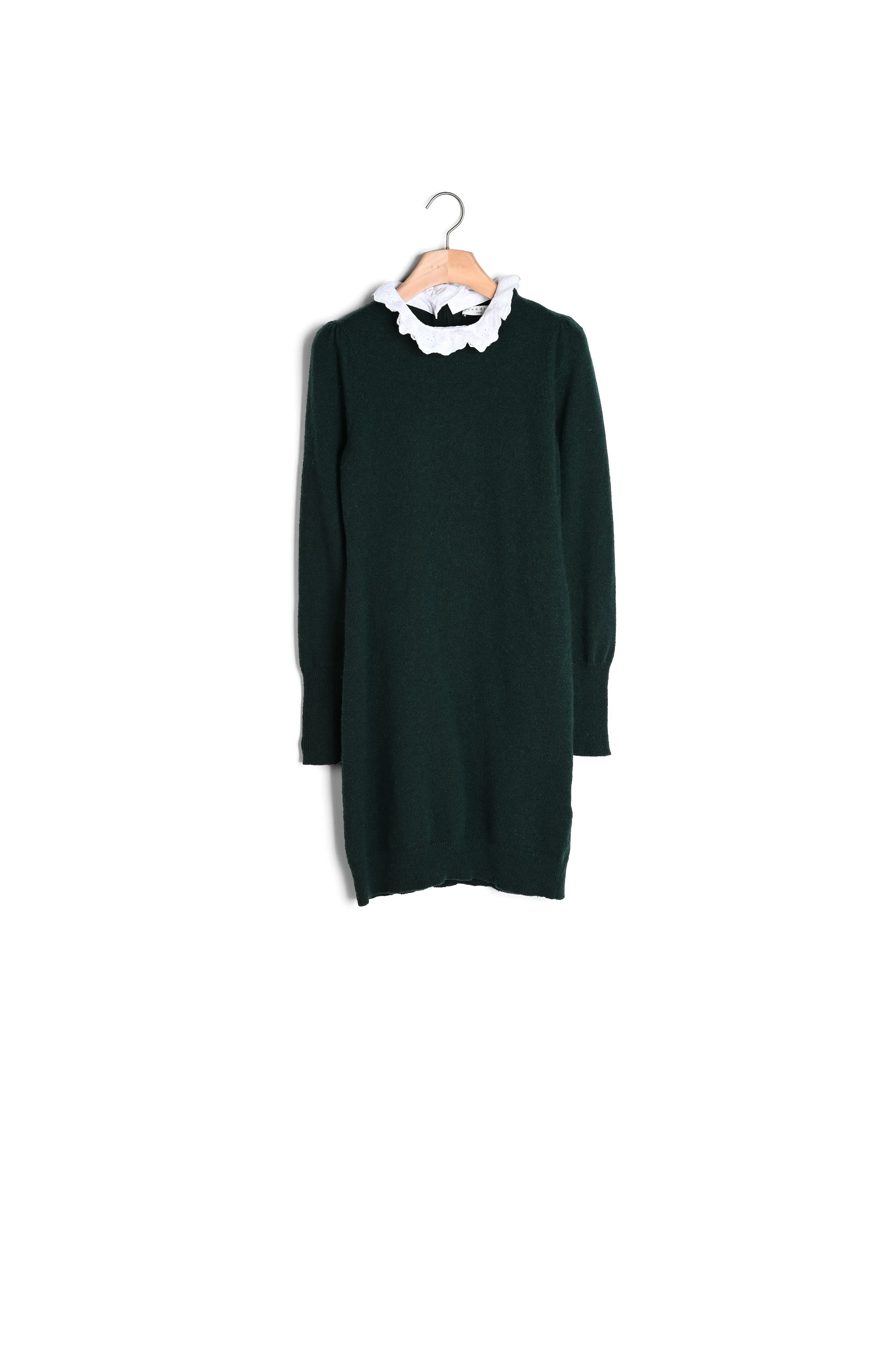 Robe droite en maille à collerette