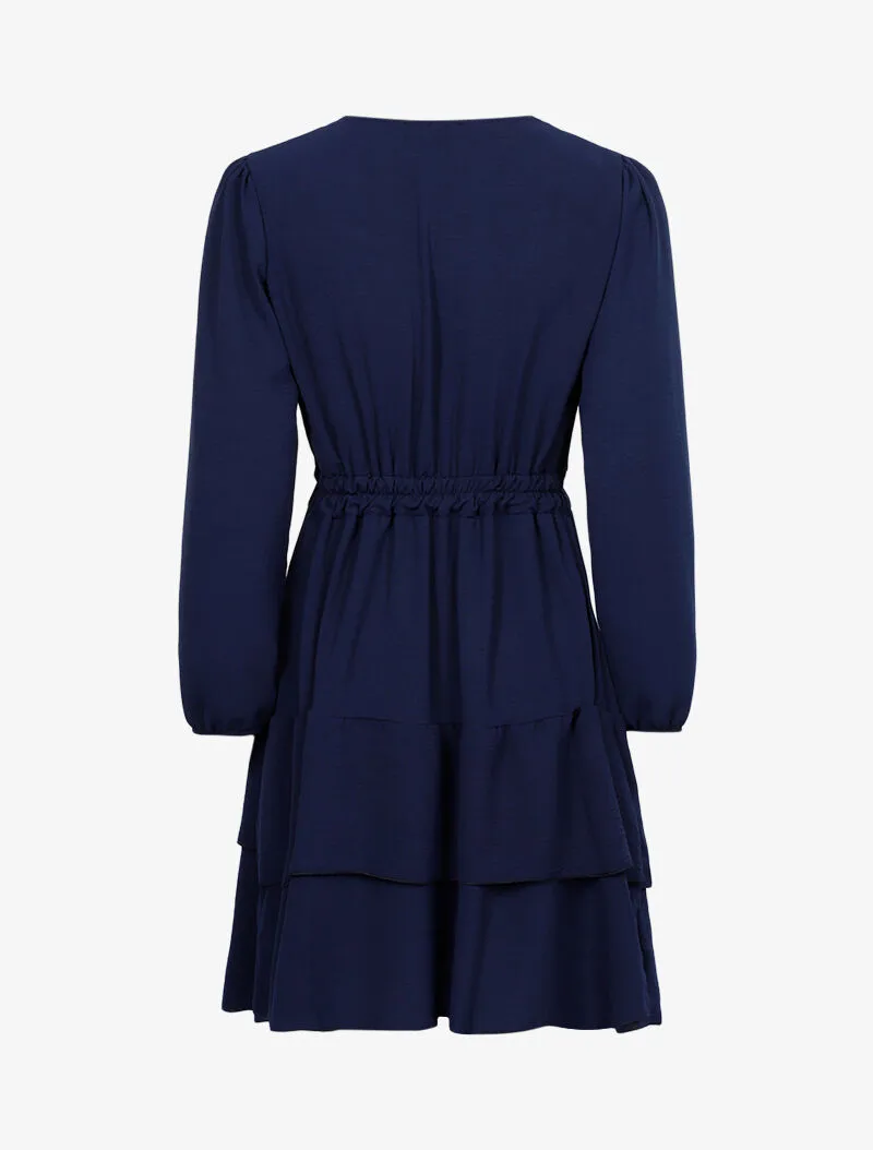 Robe légère à buste boutonné en V - bleu nuit