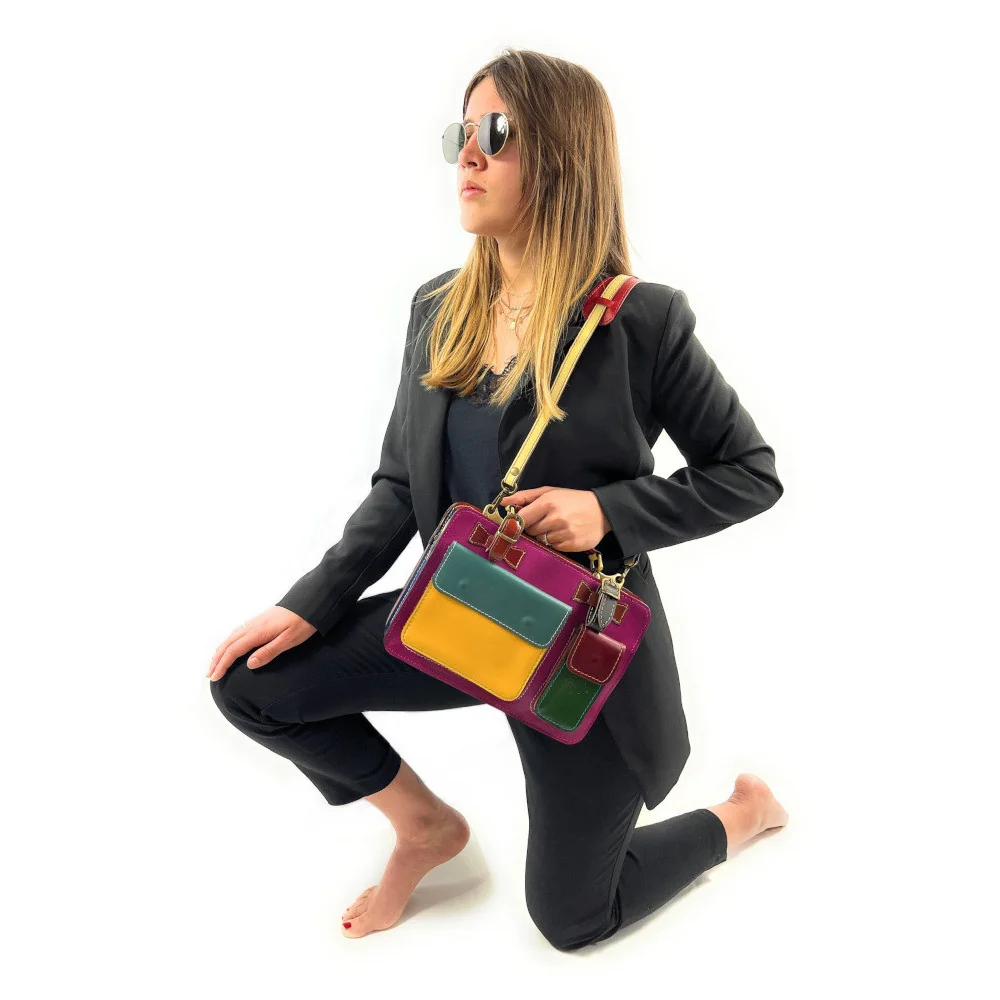 Sacs cartable PICADILLY CIRKUS rouge | Sacs style original cuir lisse