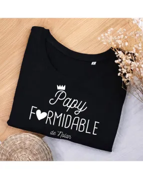 Tee shirt noir Papy Formidable personnalisé